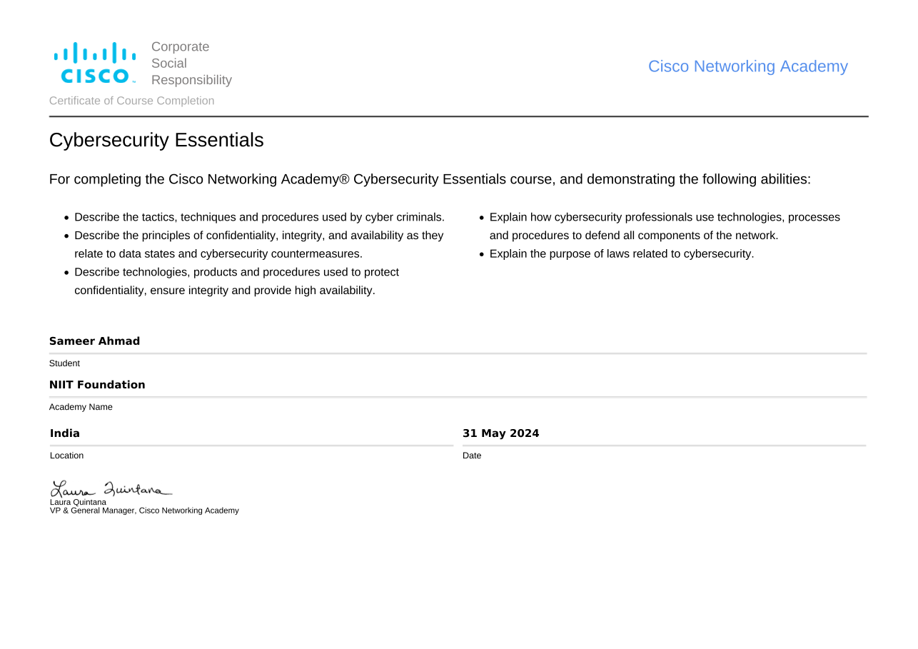 Certificate Credential